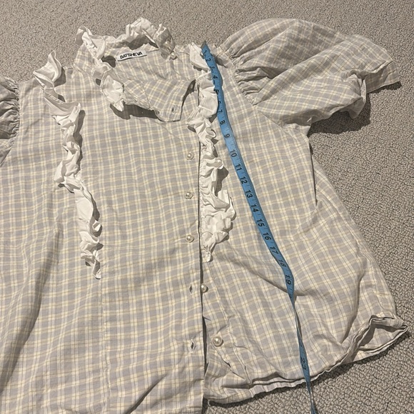 Batsheva gingham ruffle trim top - Picture 4 of 6